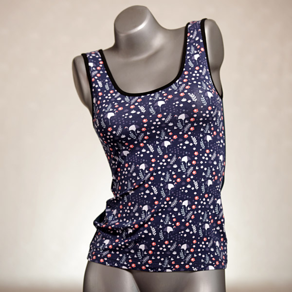 günstige handgemachte gemusterte süße Top aus Biobaumwolle, Unterhemd für Damen thumbnail