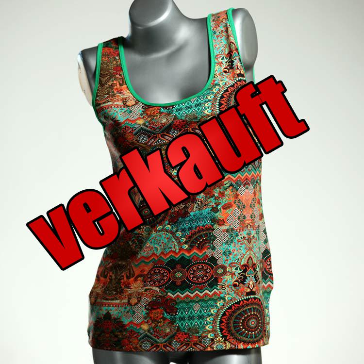 bunte süße handgemachte gemusterte Top aus Biobaumwolle, Unterhemd für Damen