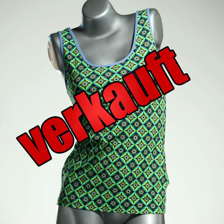 gemusterte bequeme schöne ökologische Top aus Biobaumwolle, Unterhemd für Damen