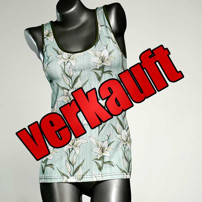 gemusterte nachhaltige handgemachte schöne Top aus Biobaumwolle, Unterhemd für Damen