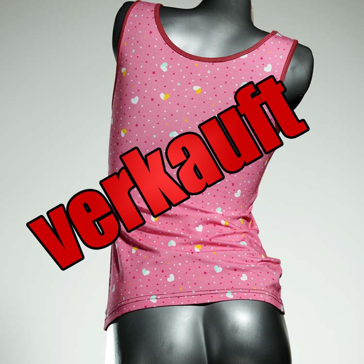 gemusterte süße ökologische handgemachte Top aus Biobaumwolle, Unterhemd für Damen