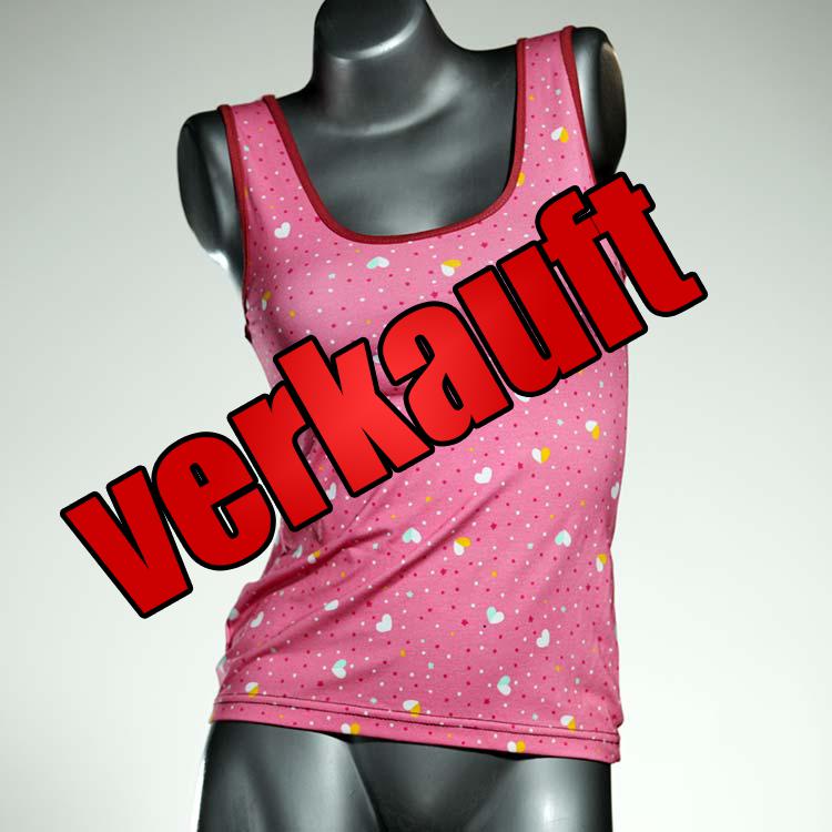 gemusterte süße ökologische handgemachte Top aus Biobaumwolle, Unterhemd für Damen