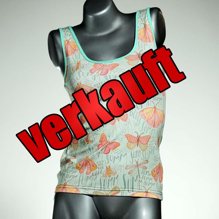 gemusterte bunte bequeme ökologische Top aus Biobaumwolle, Unterhemd für Damen
