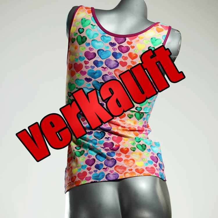 handgemachte farbige süße bunte Top aus Biobaumwolle, Unterhemd für Damen