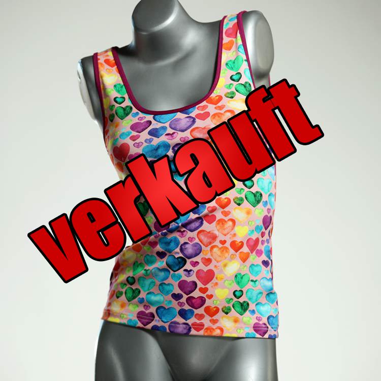 handgemachte farbige süße bunte Top aus Biobaumwolle, Unterhemd für Damen