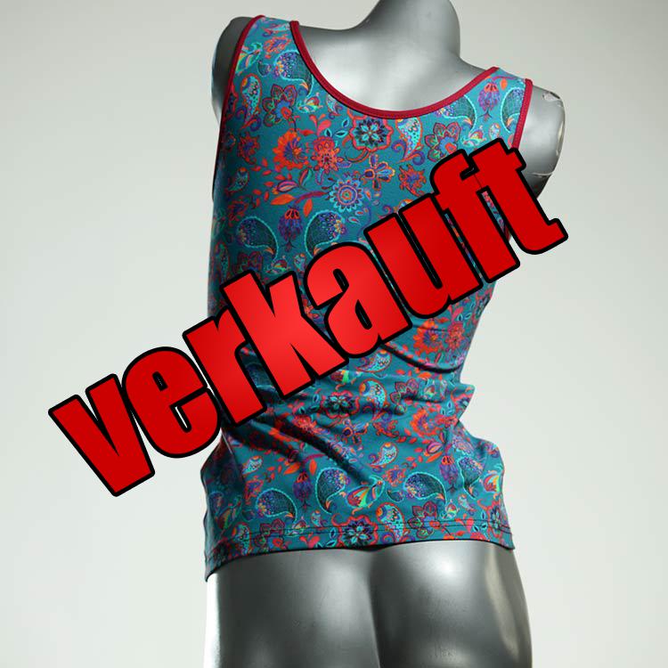 gemusterte handgemachte sexy bunte Top aus Biobaumwolle, Unterhemd für Damen