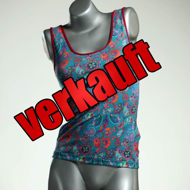 gemusterte handgemachte sexy bunte Top aus Biobaumwolle, Unterhemd für Damen