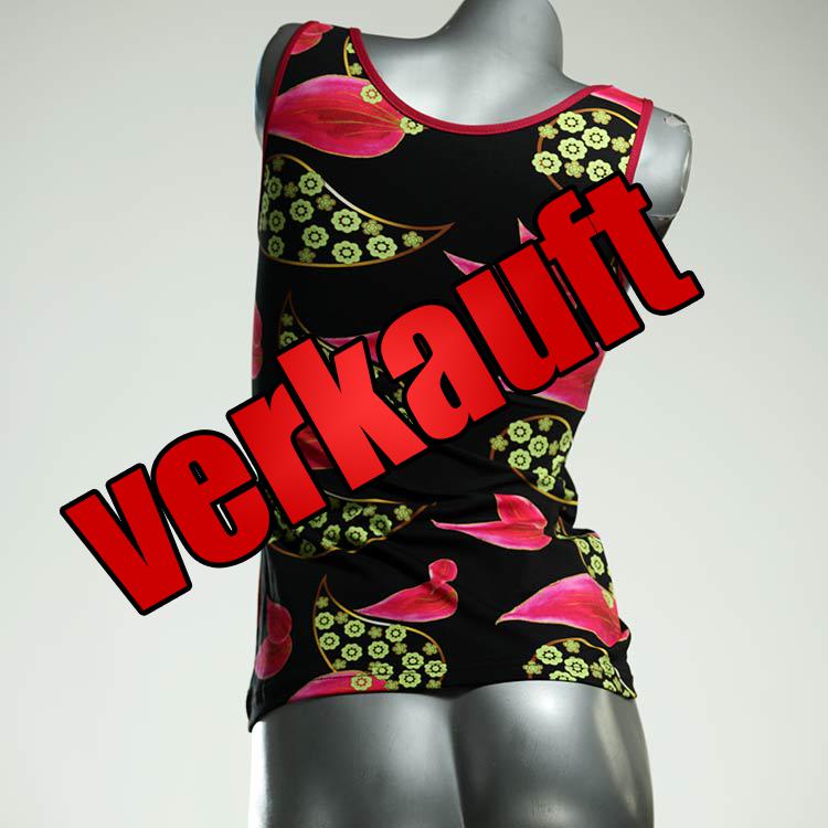 bunte ökologische preiswerte handgemachte Top aus Biobaumwolle, Unterhemd für Damen