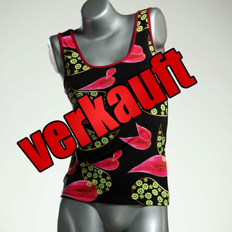 bunte ökologische preiswerte handgemachte Top aus Biobaumwolle, Unterhemd für Damen