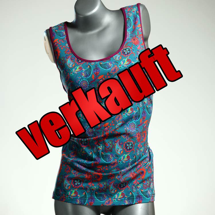 sexy schöne gemusterte bunte Top aus Biobaumwolle, Unterhemd für Damen