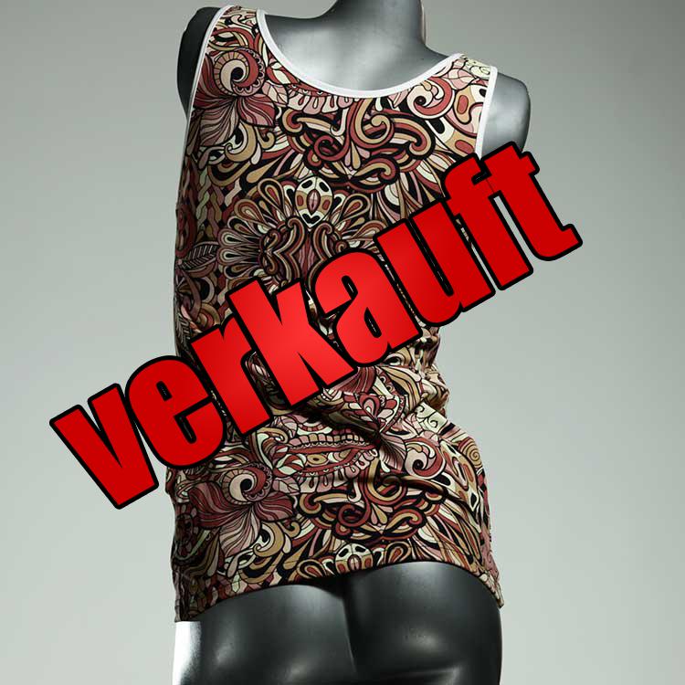 gemusterte günstige handgemachte sexy Top aus Biobaumwolle, Unterhemd für Damen