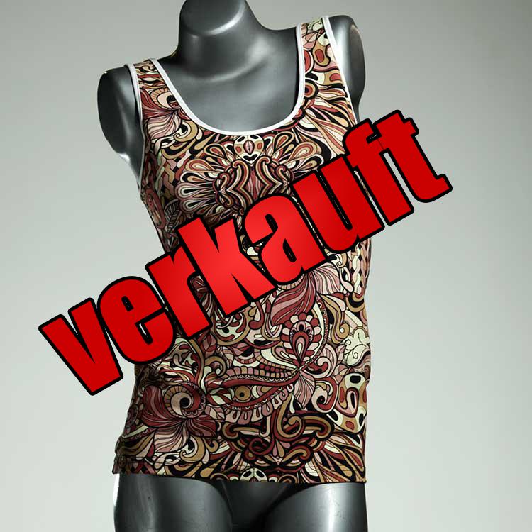 gemusterte günstige handgemachte sexy Top aus Biobaumwolle, Unterhemd für Damen