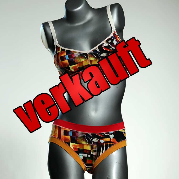 gemusterte günstige bequeme handgemachte Ensemble mit BH