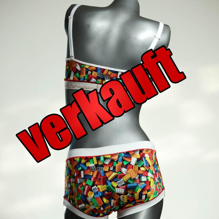 gemusterte bequeme günstige farbige Ensemble mit BH