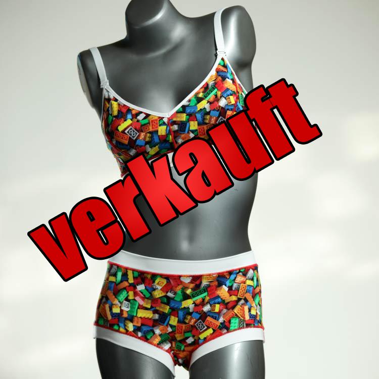 gemusterte bequeme günstige farbige Ensemble mit BH