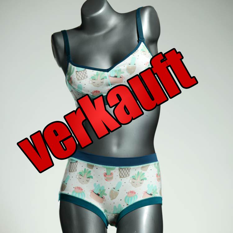 gemusterte günstige preiswerte farbige Ensemble mit BH