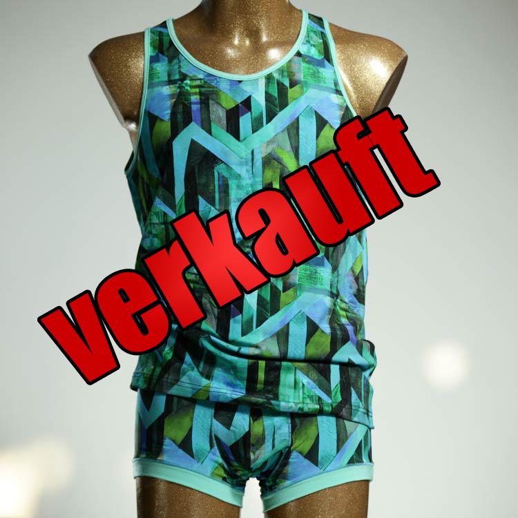 gemusterter ökologischer preiswerter attraktiver Herren Unterwäsche Set aus Baumwolle