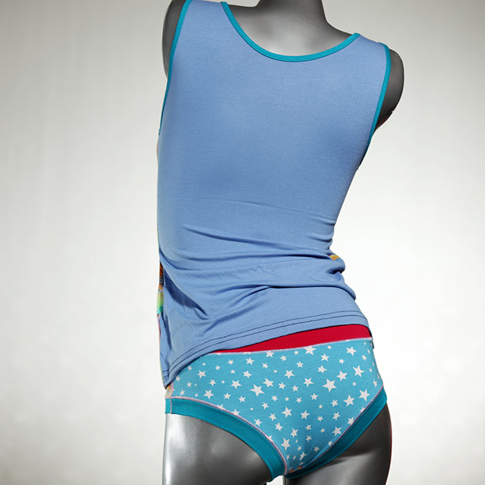 bequeme schöne nachhaltige farbige Unterwäsche Set für DamenPanty / Hotpant mit Top aus Baumwolle thumbnail