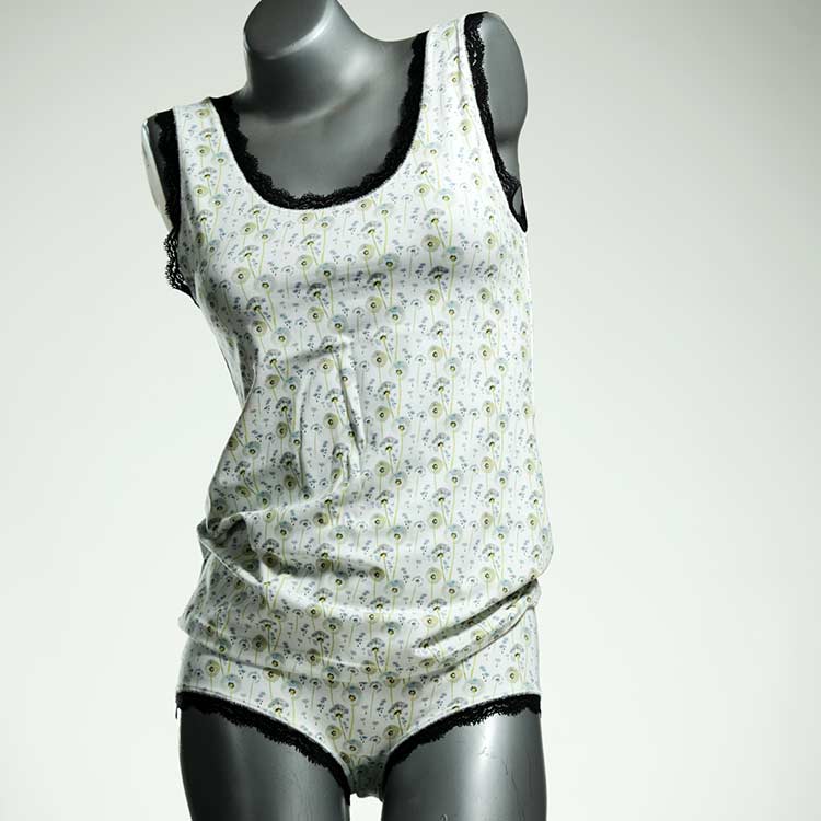 bunte attraktive preiswerte handgemachte Unterwäsche Set für DamenPanty / Hotpant mit Top aus Baumwolle thumbnail