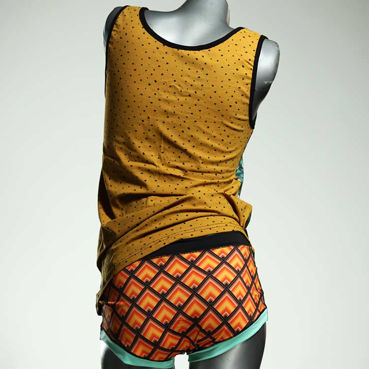 attraktive ökologische bunte schöne Unterwäsche Set für DamenPanty / Hotpant mit Top aus Baumwolle