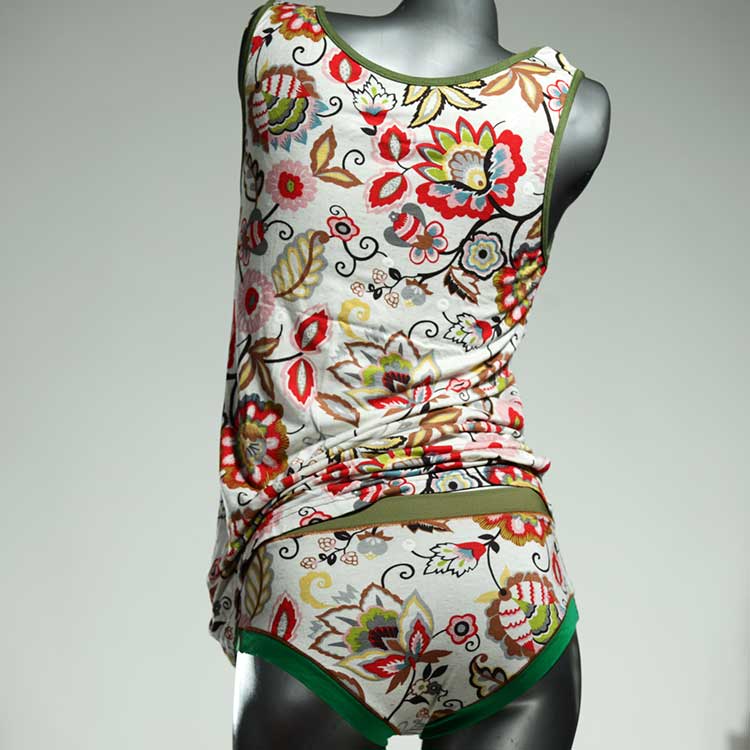 gemusterte handgemachte farbige attraktive Unterwäsche Set für DamenPanty / Hotpant mit Top aus Baumwolle thumbnail