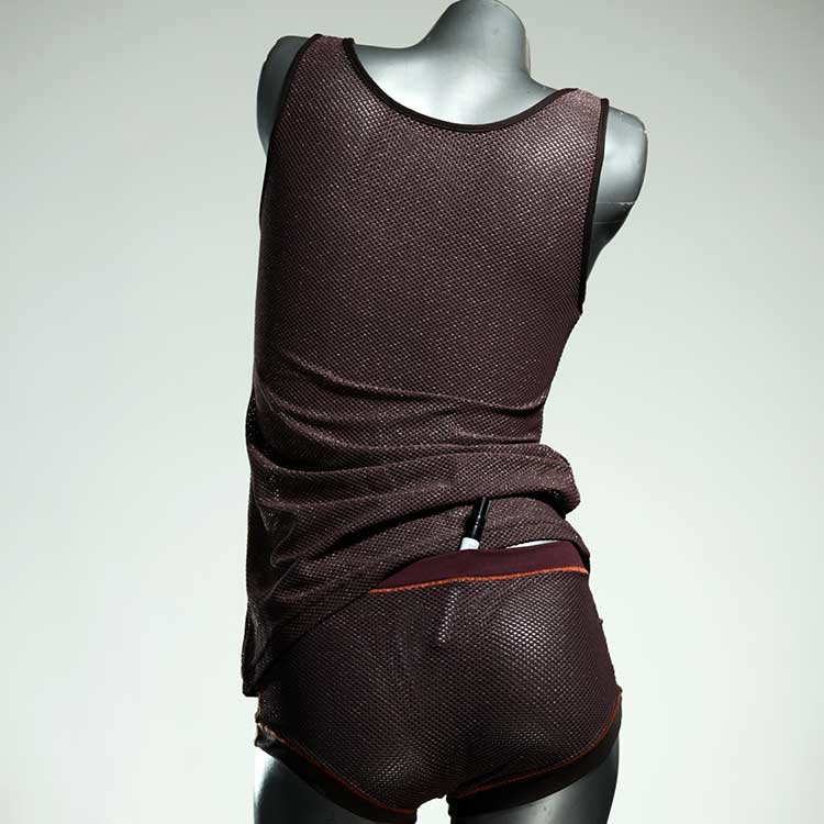 bunte gemusterte schöne günstige Unterwäsche Set für DamenPanty / Hotpant mit Top aus Baumwolle thumbnail