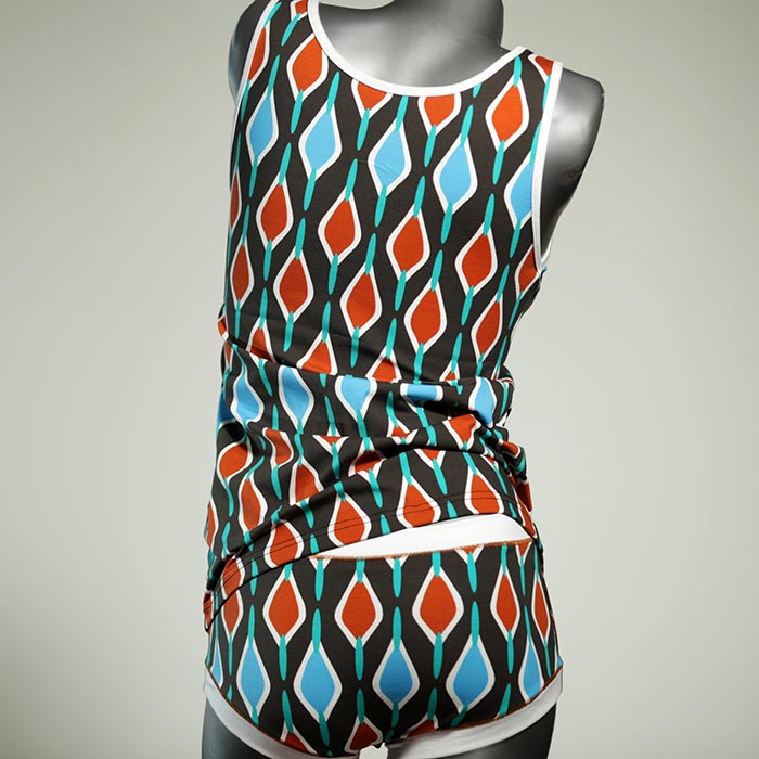 attraktive bequeme bunte farbige Unterwäsche Set für DamenPanty / Hotpant mit Top aus Baumwolle thumbnail