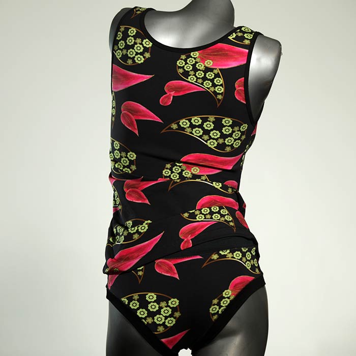 attraktive ökologische nachhaltige handgemachte Unterwäsche Set für DamenPanty / Hotpant mit Top aus Baumwolle thumbnail