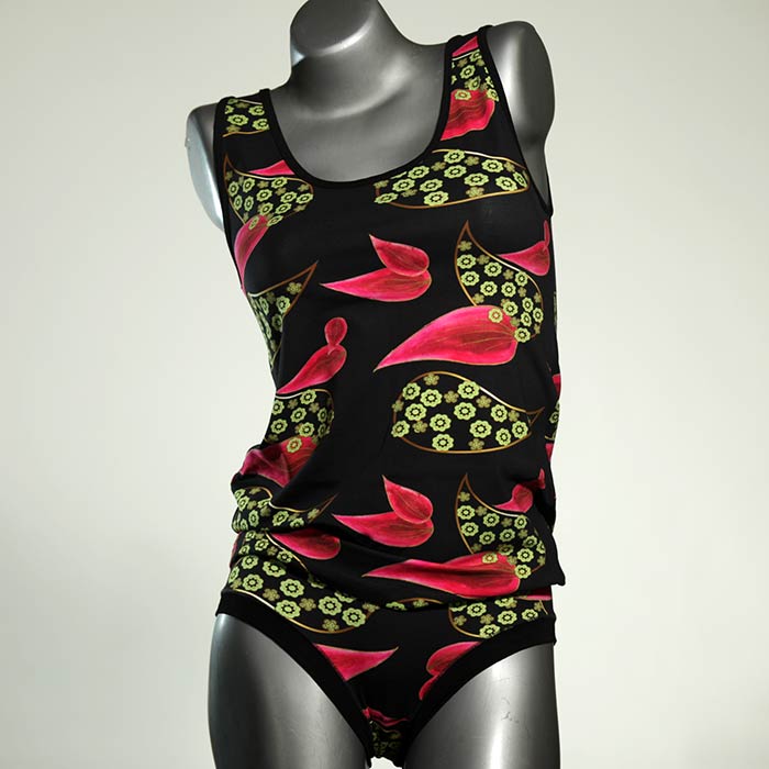 attraktive ökologische nachhaltige handgemachte Unterwäsche Set für DamenPanty / Hotpant mit Top aus Baumwolle thumbnail