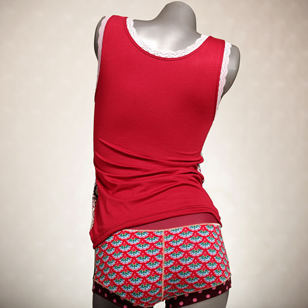 handgemachte bequeme süße gemusterte Unterwäsche Set für DamenPanty / Hotpant mit Top aus Baumwolle thumbnail
