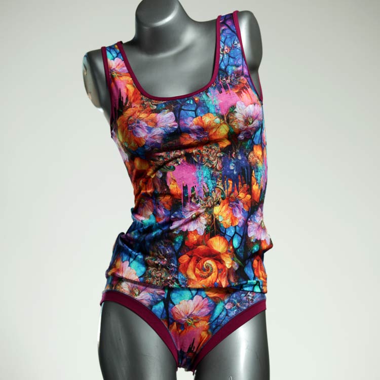 farbige bequeme bunte schöne Unterwäsche Set für DamenPanty / Hotpant mit Top aus Baumwolle thumbnail