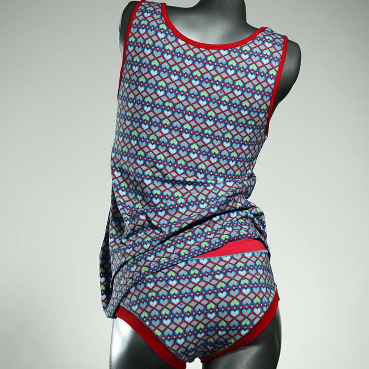 nachhaltige schöne sexy farbige Unterwäsche Set für DamenPanty / Hotpant mit Top aus Baumwolle thumbnail