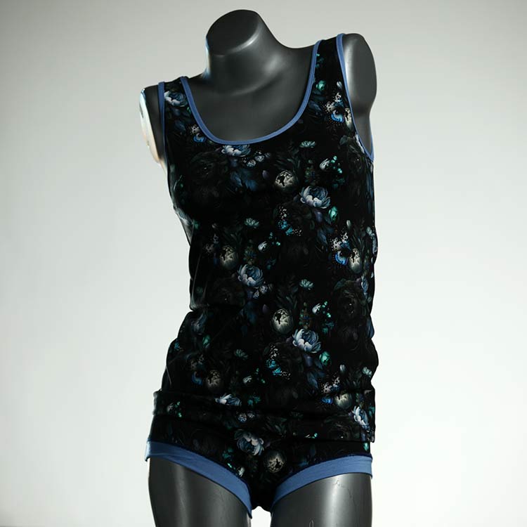 farbige preiswerte gemusterte bunte Unterwäsche Set für DamenPanty / Hotpant mit Top aus Baumwolle thumbnail