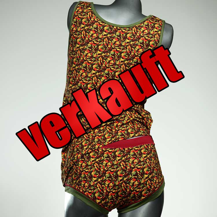 preiswerte bequeme ökologische gemusterte Unterwäsche Set für DamenPanty / Hotpant mit Top aus Baumwolle
