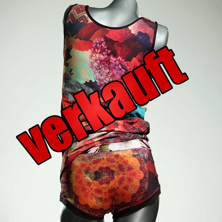 farbige preiswerte ökologische sexy Unterwäsche Set für DamenPanty / Hotpant mit Top aus Baumwolle