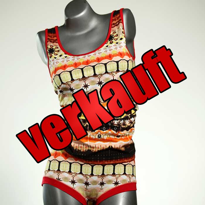 günstige preiswerte gemusterte ökologische Unterwäsche Set für DamenPanty / Hotpant mit Top aus Baumwolle