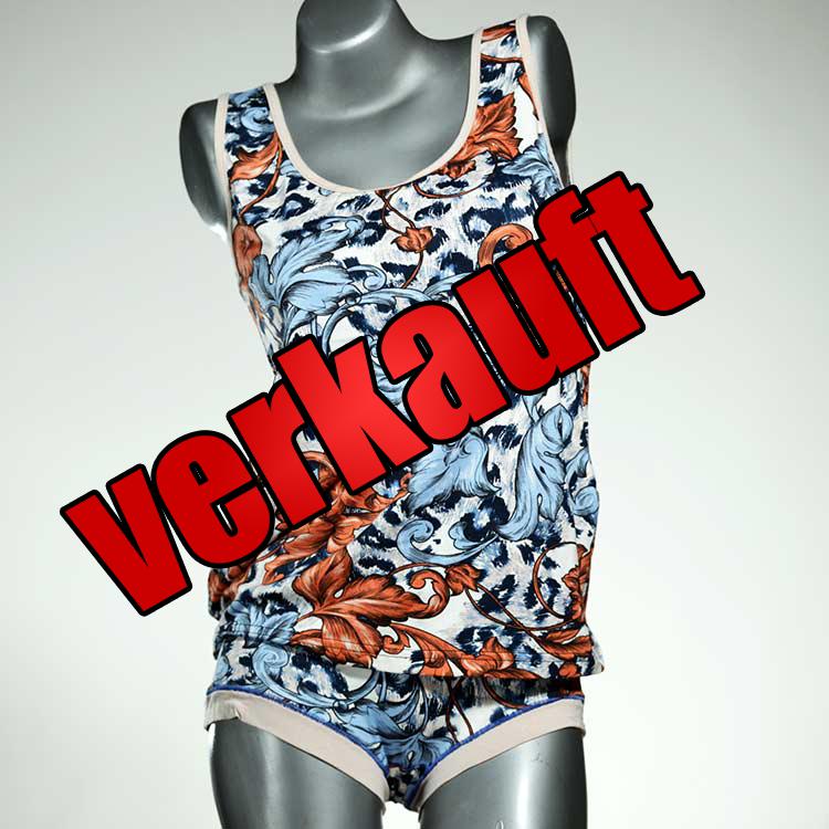 bequeme farbige attraktive ökologische Unterwäsche Set für DamenPanty / Hotpant mit Top aus Baumwolle