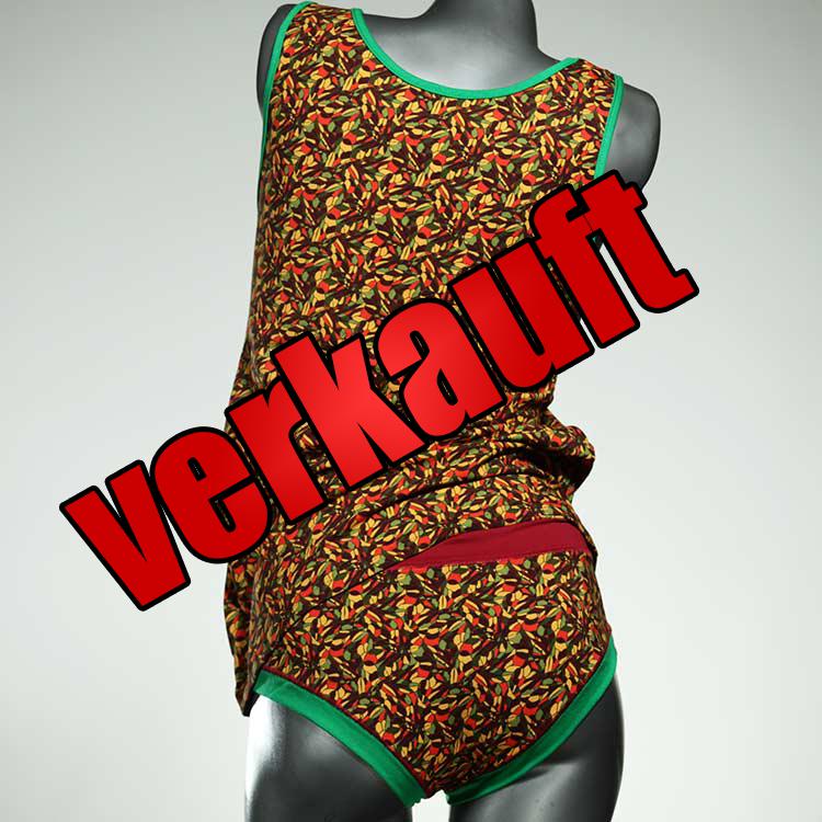 günstige bunte handgemachte ökologische Unterwäsche Set für DamenPanty / Hotpant mit Top aus Baumwolle