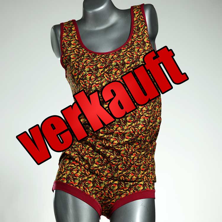 günstige ökologische farbige sexy Unterwäsche Set für DamenPanty / Hotpant mit Top aus Baumwolle