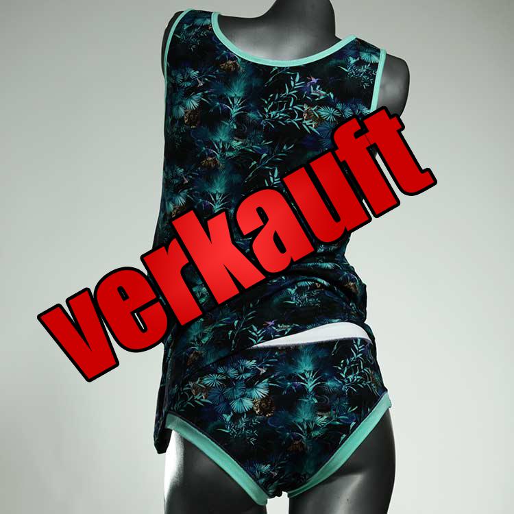 bequeme ökologische nachhaltige handgemachte Unterwäsche Set für DamenPanty / Hotpant mit Top aus Baumwolle