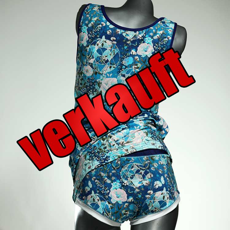 nachhaltige bequeme bunte gemusterte Unterwäsche Set für DamenPanty / Hotpant mit Top aus Baumwolle