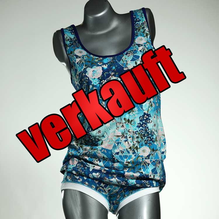 nachhaltige bequeme bunte gemusterte Unterwäsche Set für DamenPanty / Hotpant mit Top aus Baumwolle