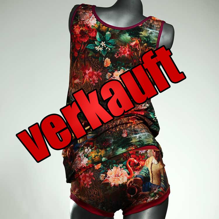 süße bunte attraktive gemusterte Unterwäsche Set für DamenPanty / Hotpant mit Top aus Baumwolle