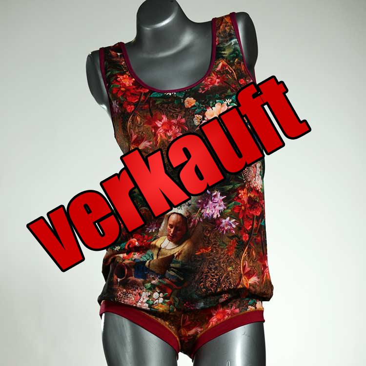 süße bunte attraktive gemusterte Unterwäsche Set für DamenPanty / Hotpant mit Top aus Baumwolle
