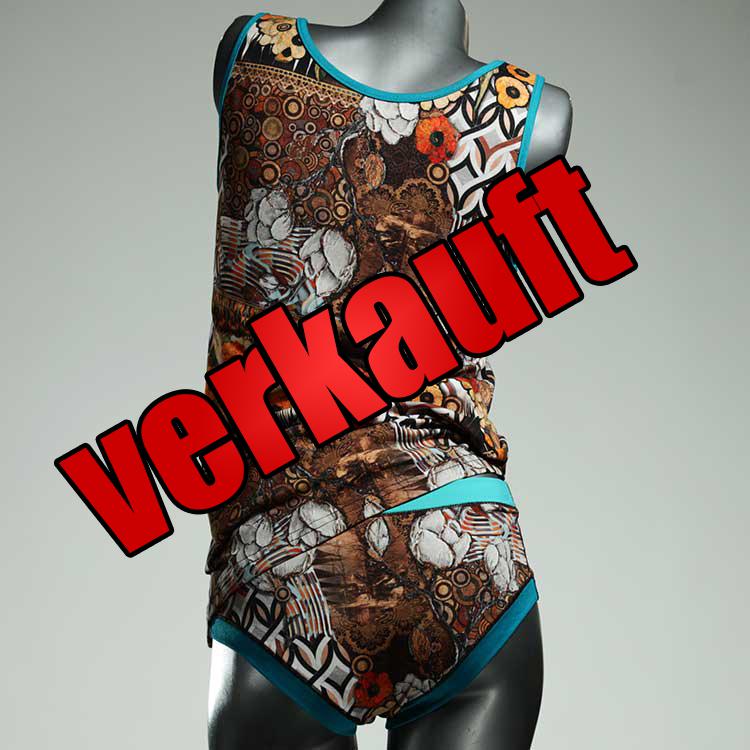 handgemachte süße farbige gemusterte Unterwäsche Set für DamenPanty / Hotpant mit Top aus Baumwolle