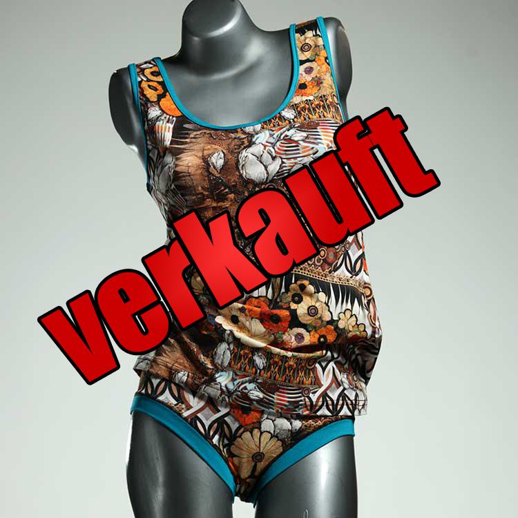 handgemachte süße farbige gemusterte Unterwäsche Set für DamenPanty / Hotpant mit Top aus Baumwolle