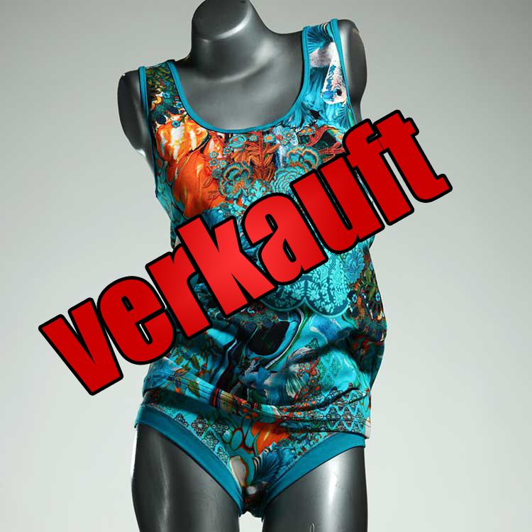 farbige günstige gemusterte attraktive Unterwäsche Set für DamenPanty / Hotpant mit Top aus Baumwolle