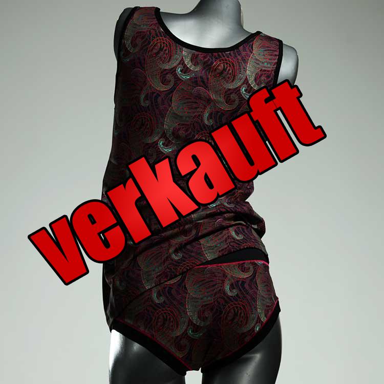 nachhaltige ökologische bunte schöne Unterwäsche Set für DamenPanty / Hotpant mit Top aus Baumwolle