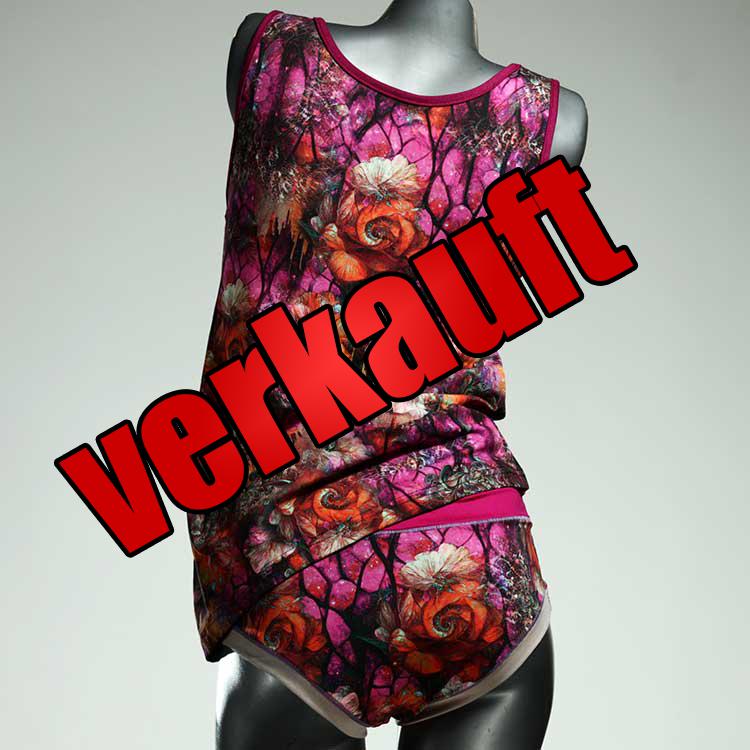 schöne preiswerte ökologische sexy Unterwäsche Set für DamenPanty / Hotpant mit Top aus Baumwolle