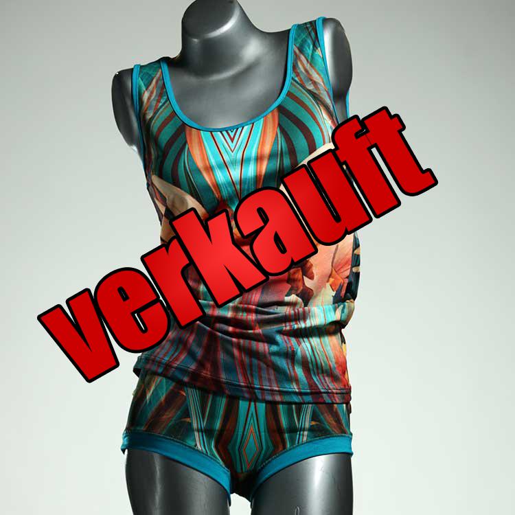 bequeme handgemachte nachhaltige bunte Unterwäsche Set für DamenPanty / Hotpant mit Top aus Baumwolle